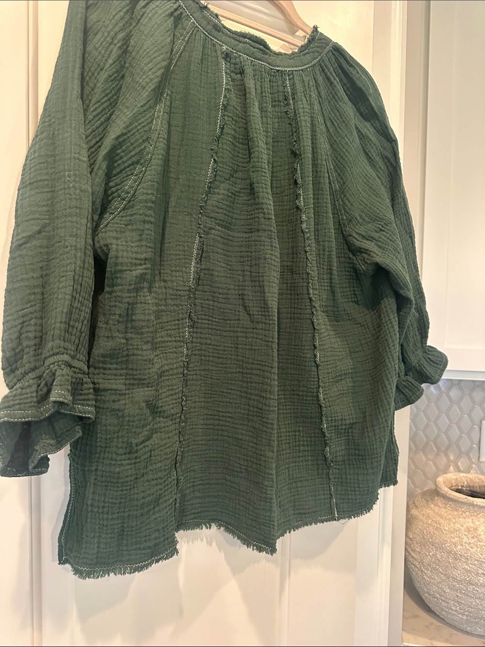 Green Entro Gauze Top - Picture 6 of 8